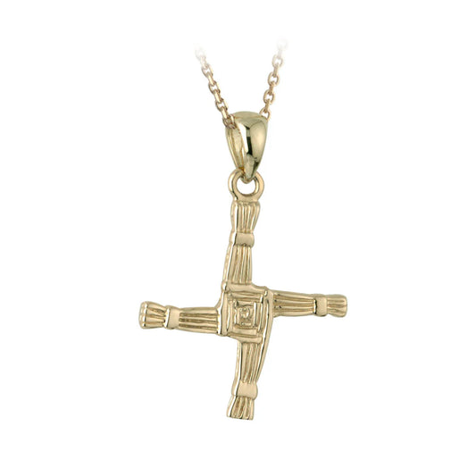 St Brigid's Cross Necklace in  10kt Gold