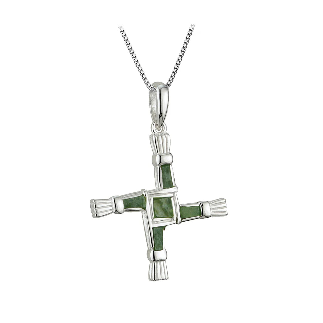 Connemara Marble St Brigid's Cross Necklace