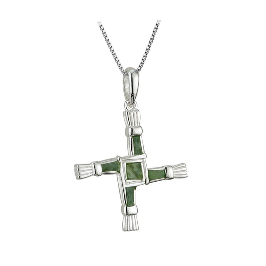 Connemara Marble St Brigid's Cross Necklace
