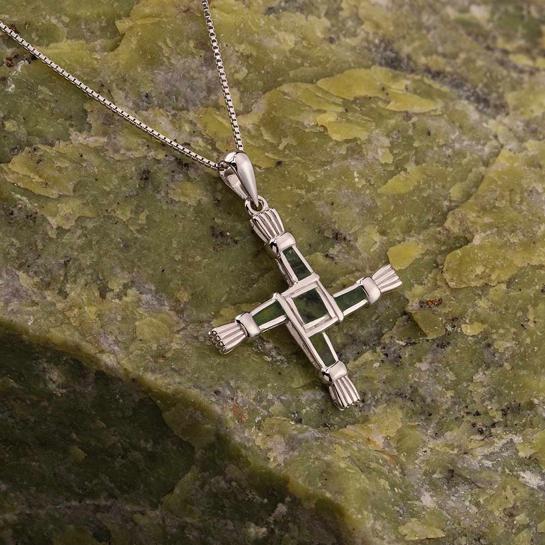 Connemara Marble St Brigid's Cross Necklace