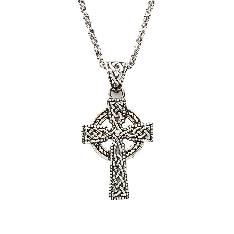Shanore Sterling Silver Celtic Cross With Detailed Intricate Design