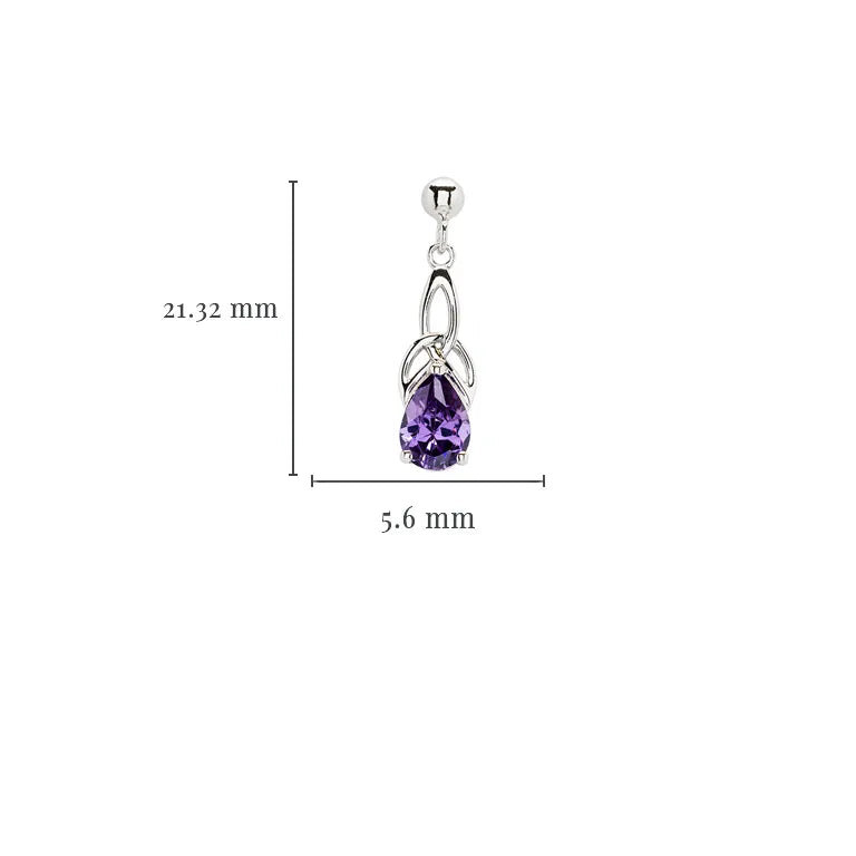 Shanore Sterling Silver Cubic Zirconia Amethyst Trinity Knot