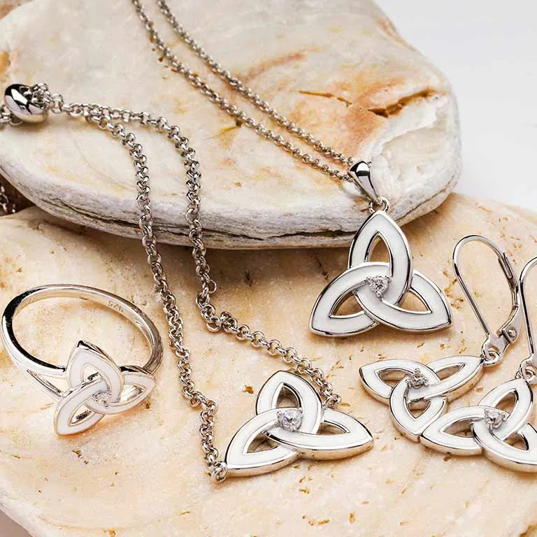 Sterling Silver Enamel Celtic Trinity Knot Bracelet