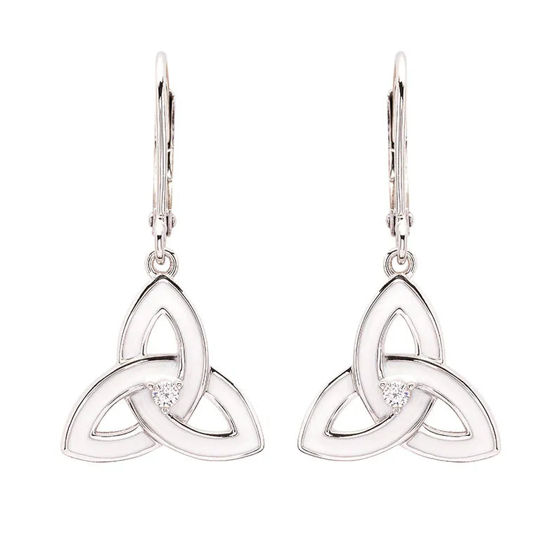 Sterling Silver Enamel Celtic Trinity Knot Earrings