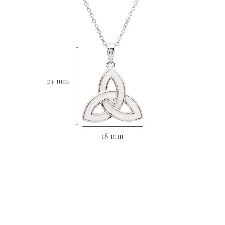 Shanore Sterling Silver Enamel Celtic Trinity Knot Necklace