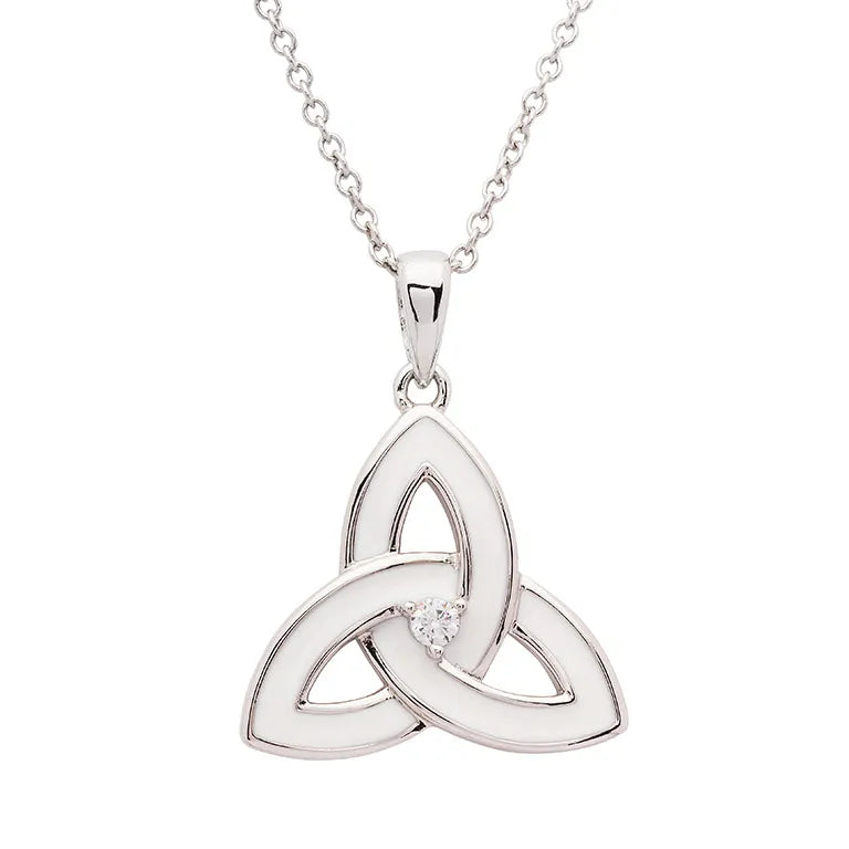 Shanore Sterling Silver Enamel Celtic Trinity Knot Necklace