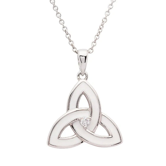 Shanore Sterling Silver Enamel Celtic Trinity Knot Necklace