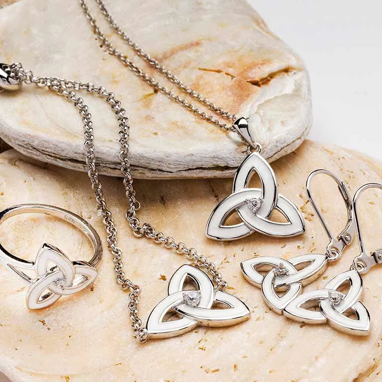 Shanore Sterling Silver Enamel Celtic Trinity Knot Necklace