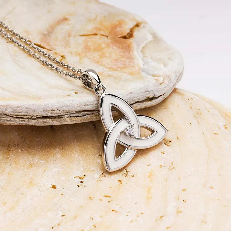 Shanore Sterling Silver Enamel Celtic Trinity Knot Necklace