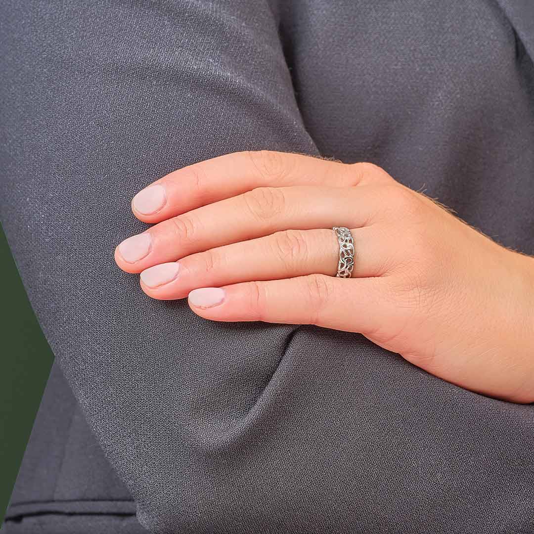 Silver Trinity Knot Band Ring