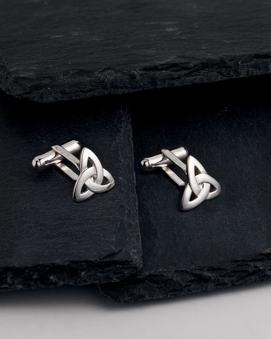 Solvar Sterling Silver Trinity Cuff Links
