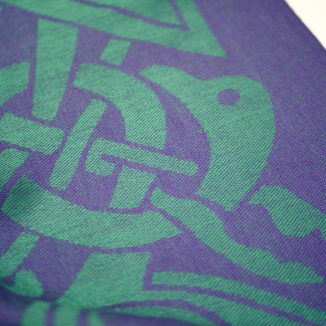Patrick Francis Wool Blend Scarf in Purple & Green